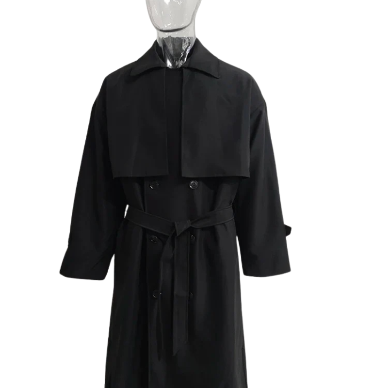 Manteau Long Noir Old Money