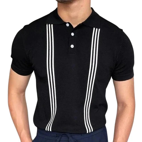 Polo Old Money Noir pour Homme