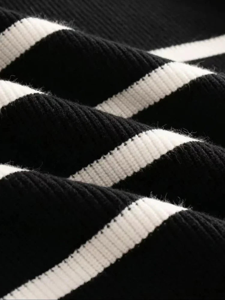 Pull Old Money à Rayures Zippé