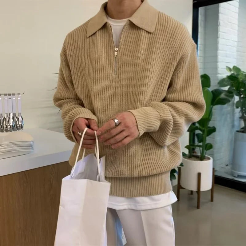 Pull Old Money zippé pour Homme
