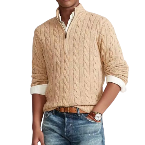 Pull en coton avec motif torsadé