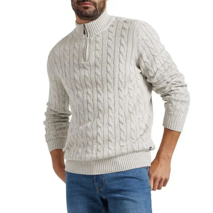 Pull en coton avec motif torsadé